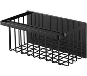 Cesta de baño magnética Yamazaki Jitsugyo 5543, color negro, aprox.. Estante de baño tipo torre de 31 x 17 x 15 cm de ancho y 15 x 15 cm de alto.