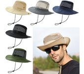Sombrero de malla de camuflaje transpirable con visera para el sol, protección solar, gorra de senderismo black-style2