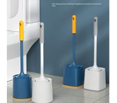 Juego de cepillos de inodoro de pared con base: diseño sin esquinas muertas para una limpieza eficiente del baño.