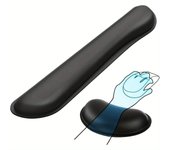 Almohadilla de espuma viscoelástica antideslizante para ratón, reposamuñecas para teclado, soporte para oficina, ordenador, portátil y Mac, cómoda 43.8x8.5cm gris claro