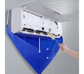 Bolsa de servicio para aire acondicionado, cubierta antipolvo de EVA, impermeable, para montaje en pared, cubierta de limpieza para aire acondicionado split con manguera y tubería de agua azul