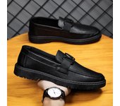 Zapatos de verano británicos para hombre, zapatos casuales versátiles para hombre, zapatos de vestir de negocios de cuero negro, zapatos de trabajo de moda 39