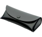 Estuche para gafas, estuche para gafas de sol de cuero brillante, estuche para gafas de sol de cuero PU, estuche para gafas de sol negro para hombres y mujeres. negro