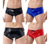 Bóxer de charol con aspecto mojado para hombre, bañador, bañador, ropa interior M negro