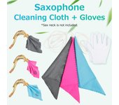 MMBAT Paquete de 3 paños de Limpieza para saxofón, paño Limpiador para Instrumentos de Viento con Guantes varios colores