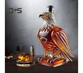 Decantador de whisky de 350 ml, botella de vino con forma de águila calva, símbolo de fuerza, botella de licor de águila, regalo de libertad. Circle transparente