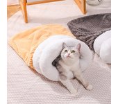 Saco de dormir cálido para gatos, cama suave para gatos, cómodo nido tipo túnel para gatos, casa cerrada para mascotas, hermoso nido para gatos, accesorios para gatos 45x35cm