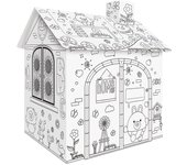DIY cartón grande para colorear manualidades creativas proyecto de casa de juegos ensamblar y pintar juguetes educativos