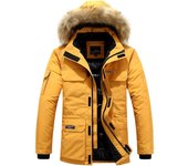 Chaquetas de invierno cálidas y gruesas de algodón para hombre, parkas con capucha y múltiples bolsillos, abrigos casuales de moda para hombre, abrigos de talla grande 5XL 6XL 6XL blanco