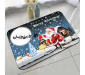 Alfombra roja navideña de dibujos animados, regalo navideño, alfombrilla antideslizante para el hogar, manta de cama para niños con diseño de muñeco de nieve de dibujos animados 40 * 60Cm crystal velvet thin