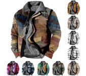 Abrigo grueso con botones de manga larga y estampado informal de Halloween para hombre XL blanco