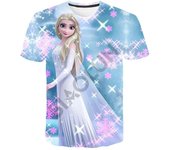 Camiseta con estampado 3D de la princesa Elsa y Anna de Disney Frozen para niña, camisetas personalizadas de verano con diseño de la Reina de las Nieves y los sueños de los niños. 100