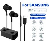 Auriculares con cable tipo C para Samsung Galaxy S23 S21 S22 Ultra Plus 3,5mm auriculares A54 A34 A53 A53 accesorios para Huawei Xiaomi type-c port negro
