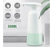 Dispensador de jabón líquido sin contacto para cocina, dispensador automático de jabón montado en la pared, sin contacto, 350ml blanco