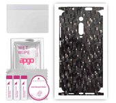 apgo Protective Skin Sticker for the back+sides compatible with Xiaomi Mi 9T Pro, Full Wrap Film, Foil, Vinyl - Pattern Carbon Black Pixel