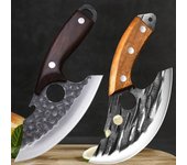 2 cuchillos multifuncionales para deshuesar, de cocina, hechos a mano, forjados, de acero inoxidable, de carnicero, abridor de botellas, portátil, de bolsillo. 2pc with cover