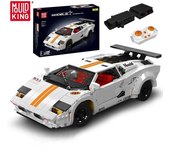 MOULD KING 13194Y 13195H Coche de juguete técnico con control remoto Countach Sport Racing Car Ensamblaje de coche Modelo de ladrillo Regalo de Navidad para niños blanco