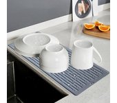 Alfombrilla de silicona para secar platos, alfombrilla grande para secar platos, alfombrilla para encimera, alfombrilla para escurrir platos, alfombrilla para fregadero, herramienta de cocina verde