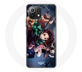 Coque pour Xiaomi Mi 11 Lite Tanjiro Nezuko et Inosuke Slayer Kimetsu no Yaiba Manga