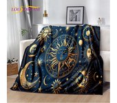 Manta de Tarot de brujería mágica con mandala de sol y luna, manta suave para el hogar, dormitorio, cama, sofá, picnic, viajes, oficina, regalo para niños 30x40in