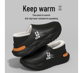 Pantuflas de algodón impermeables para exteriores para hombre: Nuevos estilos de otoño/invierno, zapatos de felpa, antideslizantes, cálidos y de suela gruesa para interiores 42-43 gris