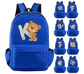 Mochila con estampado de osito 26 letras en inglés, bolso escolar para adolescentes, mochila de gran capacidad para niños, mochila de regreso a la escuela