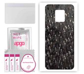 apgo Protective Skin Sticker for the back compatible with Xiaomi Poco M2 Pro, Wrap Film, Foil, Vinyl - Pattern Carbon Black Pixel
