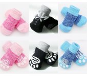 Calcetines elásticos cálidos para perro, gato, perro pequeño, mediano y grande, otoño e invierno, zapatos de peluche Fadou Pomerania, accesorios S (Pet within 1 kg)