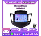 Radio de coche 2 Din Android para Chevrolet Cruze 2008-2015 con botón perilla unidad principal estéreo GPS WIFI navegación reproductor multimedia Carplay 2+32GB 2+32GB