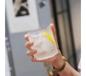 Nueva taza de café, taza de vidrio transparente a rayas, agua, vino, whisky, lote de vasos para beber jugo en casa, vasos de vidrio 301-400ml