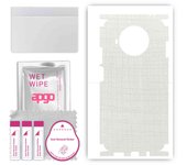 apgo Protective Skin Sticker for the back+sides compatible with Xiaomi Mi 10T Lite 5G, Full Wrap Film, Foil, Vinyl - Pattern White Fabric