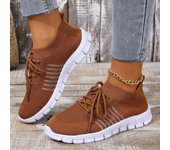 Zapatos de mujer de malla transpirable, zapatos planos sin cordones, tenis para mujer, zapatos casuales para mujer, calzado para caminar, zapatillas deportivas, zapatos vulcanizados para mujer 36 beige