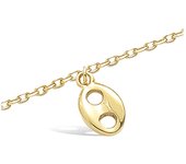 Les Trésors De Lily [G9358] - Tobillera 'Coffee Bean' chapada en oro - 8x6 mm oro