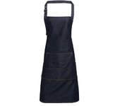 Delantal con pechera Premier Jeans Stitch One Size negro/denim