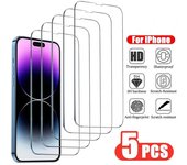 5 protectores de pantalla de vidrio para iPhone 12, 11, 13, 14, 15 Pro Max, Mini, XS, XR, X, 8, 7 Plus, 14Pro, 13Pro, cubierta frontal. for iPhone SE