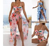 Micro Bikini, conjunto de Bikini de 3 paquetes, traje de baño teñido anudado, traje de baño femenino para mujer, trajes de baño, ropa de playa, Biquini S color rosa