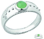 Anillo de plata 'Cléopatra' plata aventurina verde (rodio) - 7 mm 52 verde
