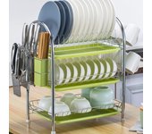 Hogar para suministros de vajilla cuchara condimento tendedero soporte para vajilla estantes de cocina caja de almacenamiento 1 layer verde