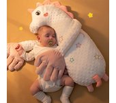 Palmaditas para Bebé para Prevención de Sobresaltos al Dormir Almohada de Muñeco de Peluche con Almohadilla de Palma para Acariciar Suavemente Compañero para Dormir con Palmaditas Suaves y Música para Consolar B