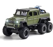 Camioneta AMG G63 6X6 a escala 1/28, modelo de coche fundido a presión, vehículo de juguete con sonido y luz para niños, niños pequeños, colección de regalos 1/28-19x8.7x8.5cm verde