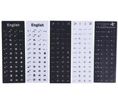 Pegatinas de repuesto para teclado en inglés, funda protectora transparente, fondo blanco, letras negras, funda para teclado de cualquier computadora portátil P4