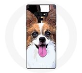 Coque pour Samsung Galaxy Note 9 Épagneul nain continental papillon Chiot Blanc et marron