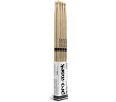 Paquete de 4 pares de baquetas PROMARK Classic Attack de roble blanco, 5 A, punta de madera ovalada, PW5AW-4P (406,4 14 mm) []