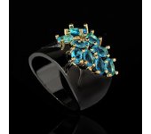 Exquisitos anillos para niñas, anillos de circón verde AAAA, joyería nupcial para boda, anillos para fiesta y boda, anillos de lujo para mujer 6 negro