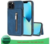 Funda de cuero con ranura para tarjetas y tapa abatible para iPhone 14 XR Max negro