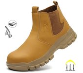 Botas de trabajo de seguridad impermeables para hombres, puntera de acero, botas Chelsea industriales ligeras e indestructibles, calzado a prueba de pinchazos 47