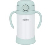 Termo para bebé con pajita, boquilla y envase, todo en uno, 350 ml, color menta, solo para almacenamiento en frío, MNT FJT-350 menta