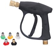 Manguera rociadora para hidrolavadora de alta presión de 14 pulgadas, M22, 3000 PSI, con 5 boquillas para uso doméstico.