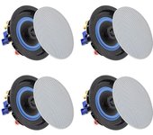 Altavoz Bluetooth Herdio para instalación empotrada en el techo, altavoz redondo de 160 W para instalación empotrada, sistema de altavoces de 2 vías y 4 pulgadas para montaje en el techo (4