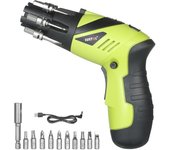 Kit de destornillador inalámbrico recargable de 3,6 V, destornillador eléctrico de 1/4 de pulgada y 6 Nm 12Pcs verde